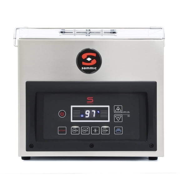 Sammic SE-208 Vacuum Packing Machine, Countertop Chamber Sealer with 11" Double Seal Bar, Sensor-Controlled Busch Pump, Digital Display, Stainless Steel, 240 ft/hr, 120V