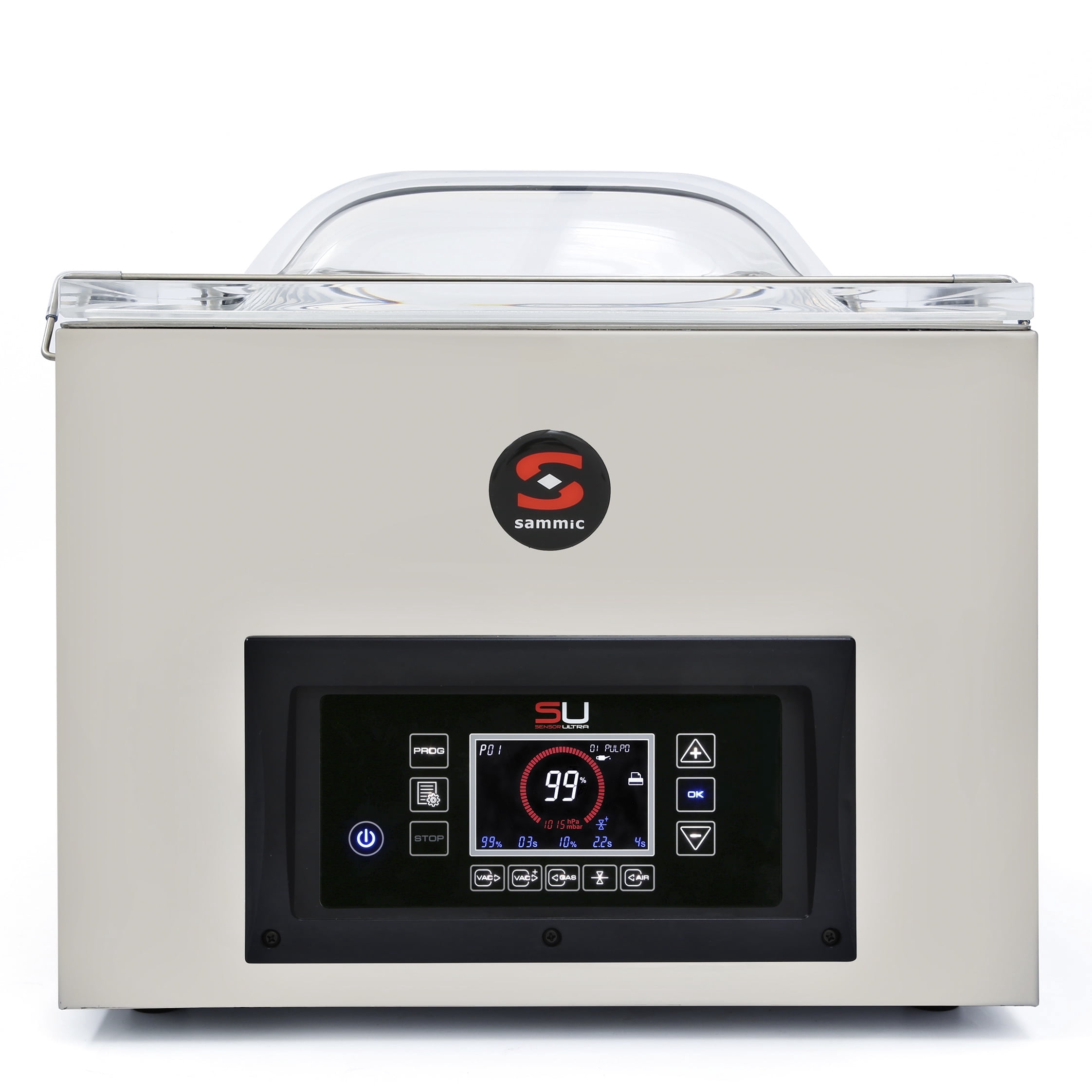 Sammic SU-420GP+ (1140788) Vacuum Packing Machine, Countertop, 17" Double Seal Bar, Inert Gas Injection, Sensor-Controlled Busch Pump, Bluetooth, LCD Touch Panel, Stainless Steel, 120V, 1 HP