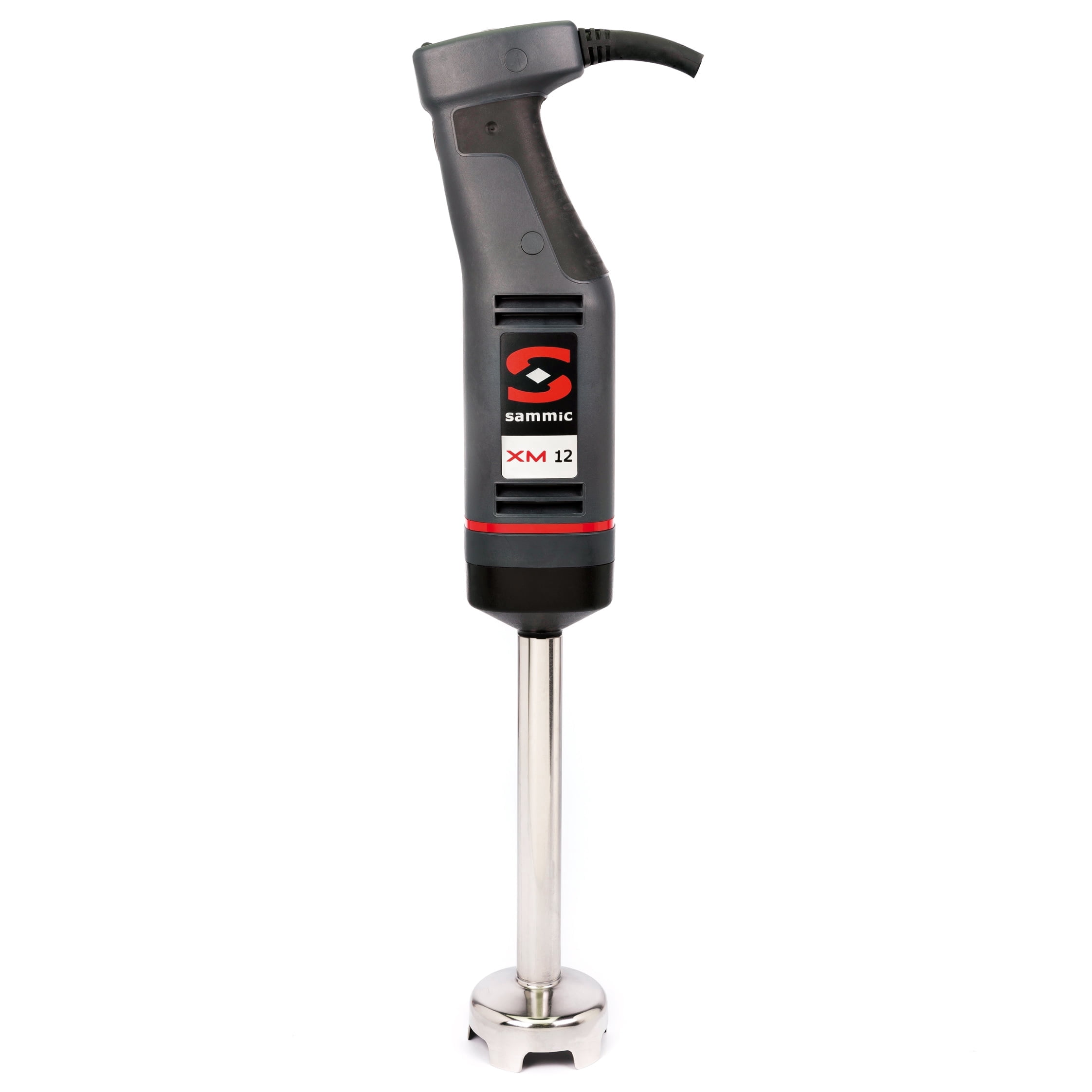 Sammic XM-12 Stick Immersion Blender, Handheld Commercial Food Blender, Variable Speed 1/3 HP Motor, 1,500–15,000 RPM, 10.6 Qt Capacity, 8-7/8" Removable Stainless Steel Shaft, Ergonomic Handle, 120V