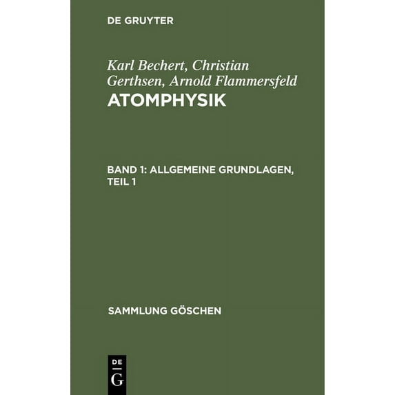 Sammlung Göschen Allgemeine Grundlagen, Teil 1, Book 1009, (Hardcover)