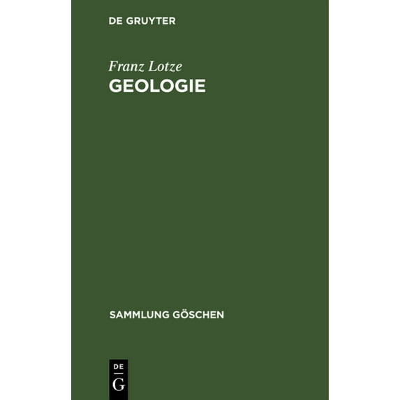 Sammlung Göschen Geologie, Book 13, (Hardcover)