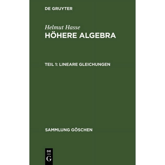 Sammlung Göschen: Lineare Gleichungen (Hardcover)