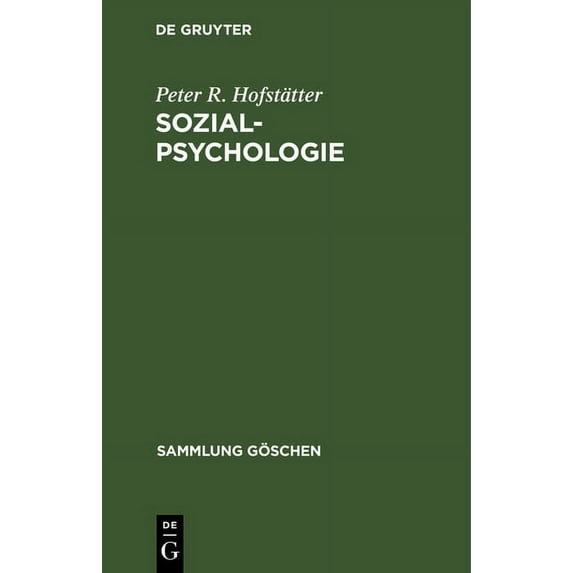 Sammlung Göschen: Sozialpsychologie (Hardcover)