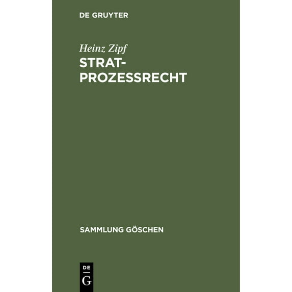 Sammlung Göschen StratprozeÃrecht, Book 5014, (Hardcover)