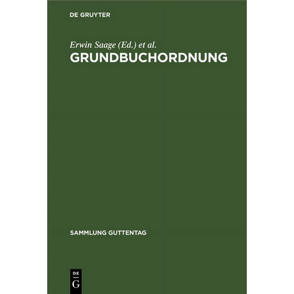 Sammlung Guttentag Grundbuchordnung, Book 42, (Hardcover)