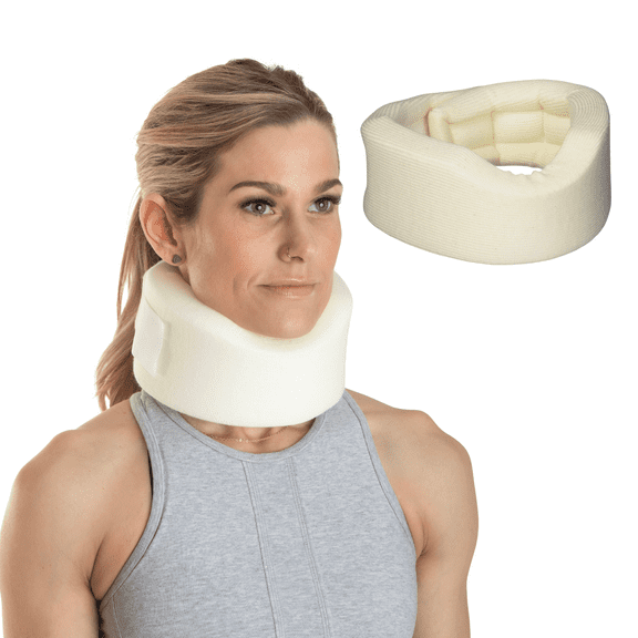 Sammons Preston Universal Contour Cervical Brace, 2" High Soft Neck Support Collar for Neck Pain, Injury, Post-Op Recovery, Adjustable Foam Neck Brace, Lightweight & Breathable, Cream