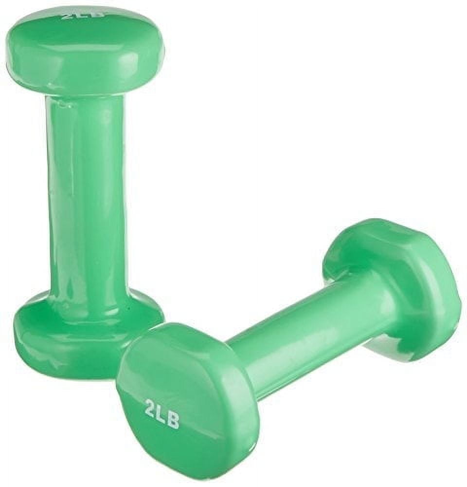 Sammons Preston Vinyl-Coated Iron Dumbbells, 2 lb Pair
