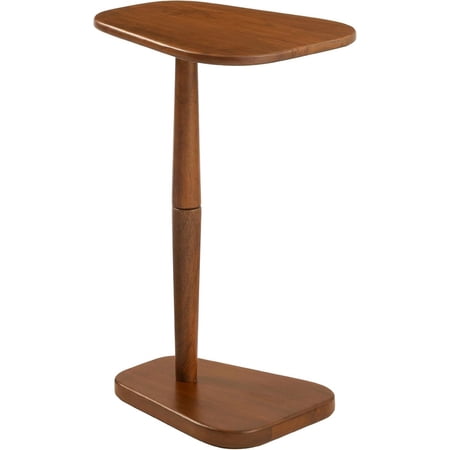 Sammy C-Shaped 22" Solid Wood Side Table, Walnut