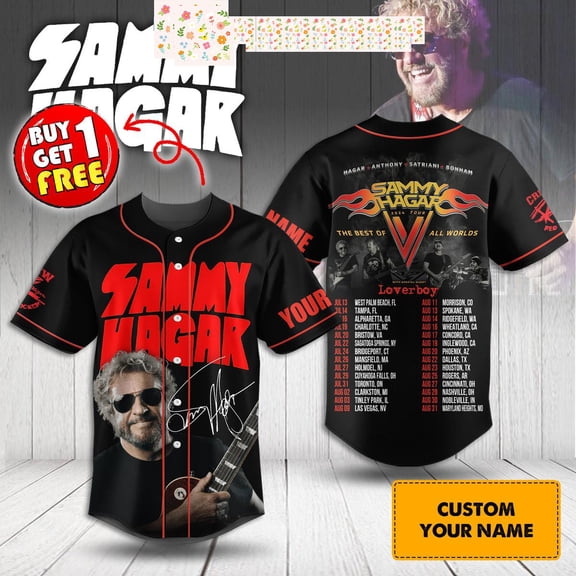 Sammy Hagar Anthony Satriani Bonham 2024 Tour Personalized Baseball Jersey