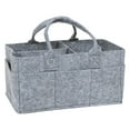 thumbnail image 1 of Sammy & Lou Felt Baby Nursery Diaper Storage Caddy, Gray, 1 of 12