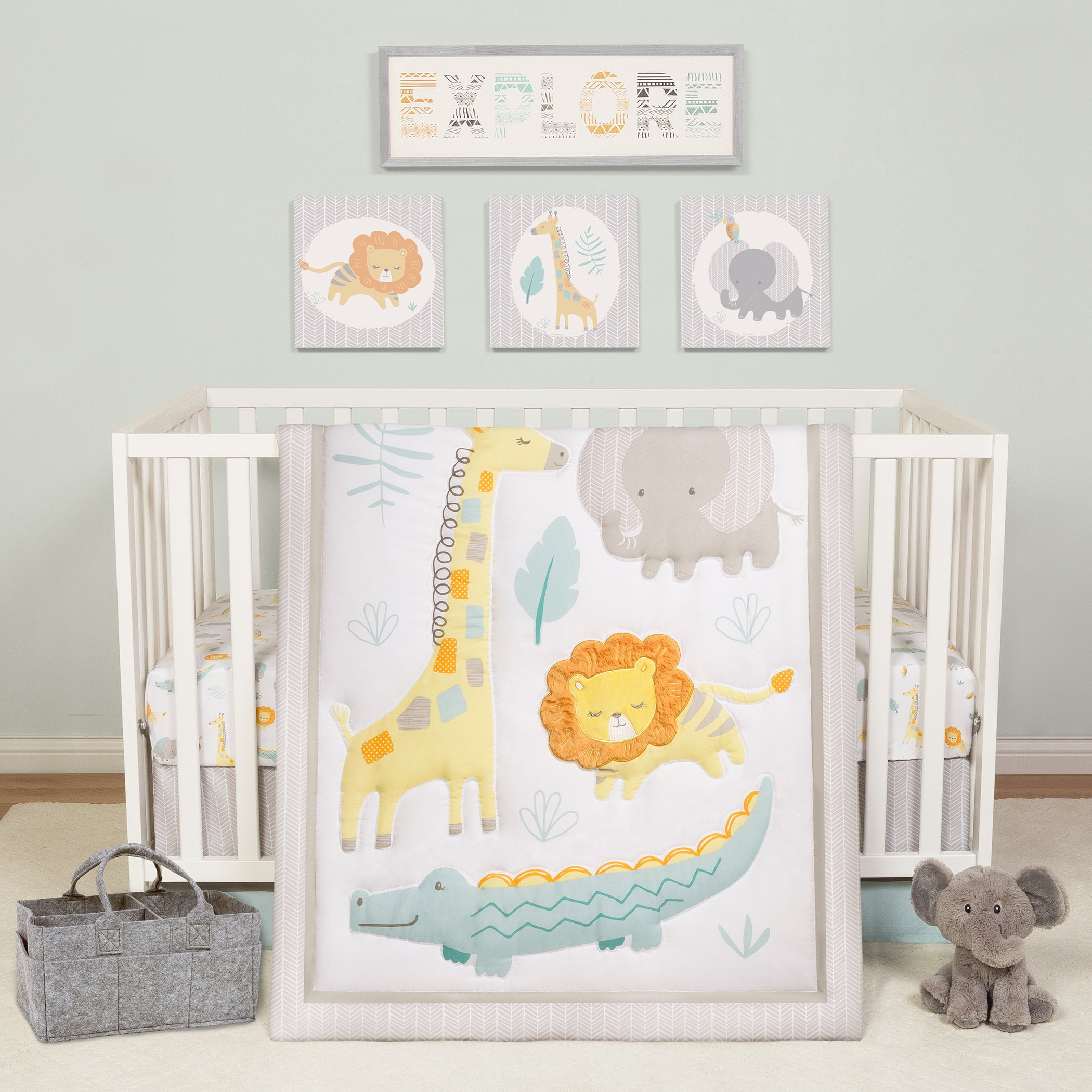 Sammy Lou Infant Jungle Animals Microfiber Bedding Sets Crib 5
