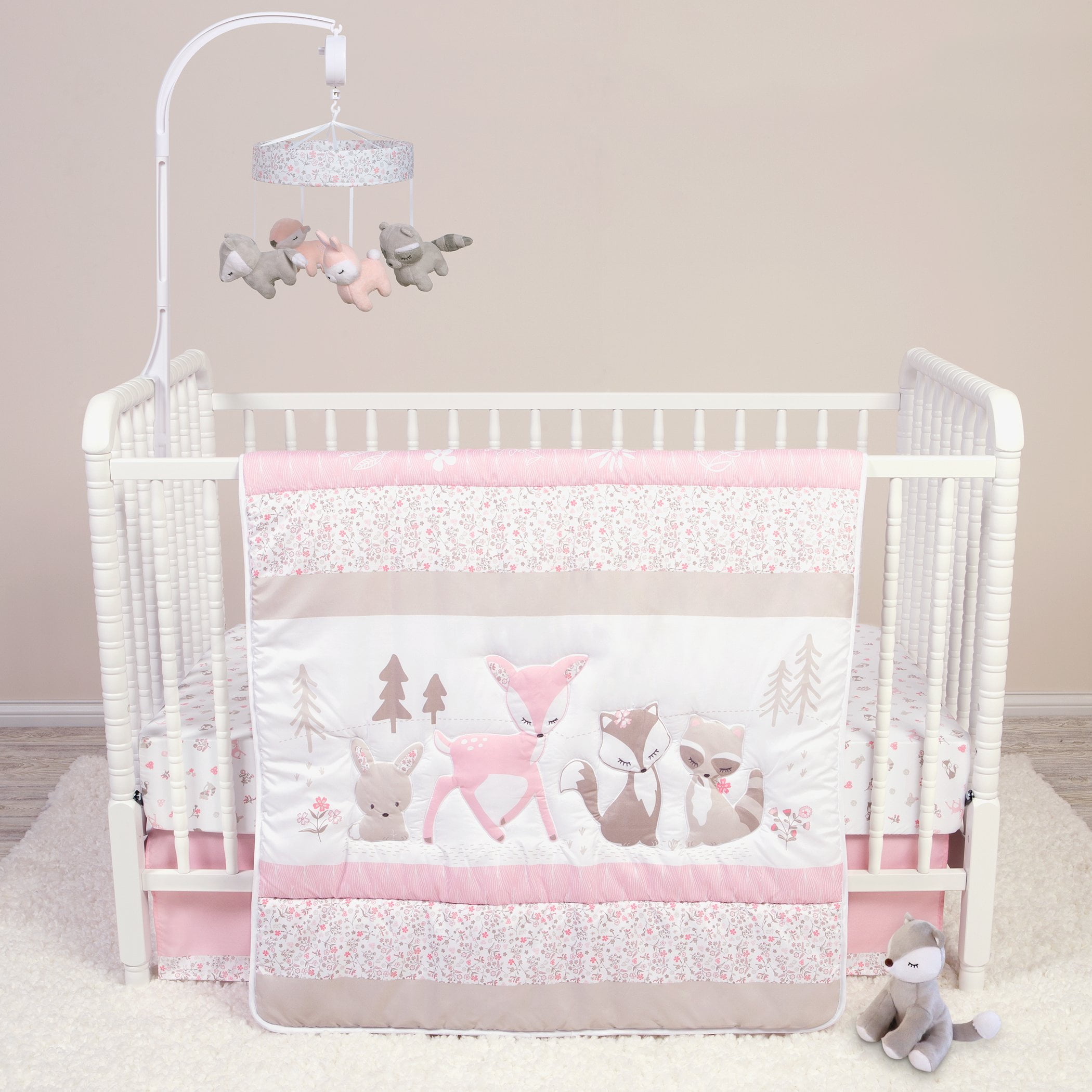 Sammy & Lou Sweet Forest Friends 5 Piece Microfiber Crib Bedding Set