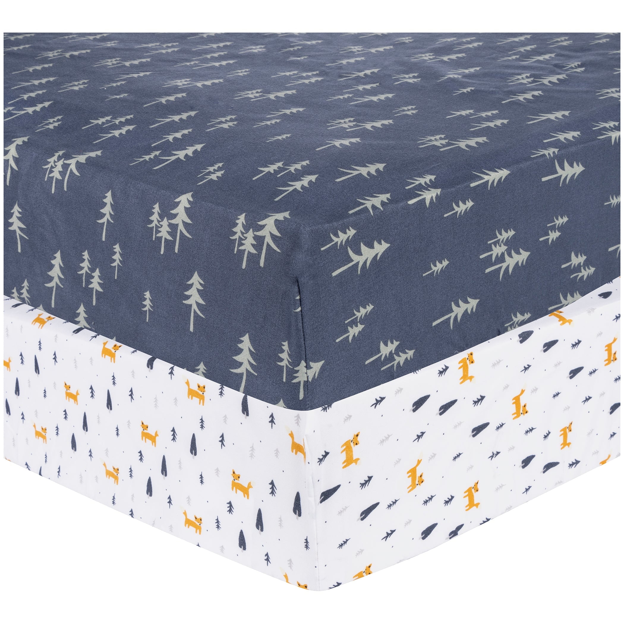 Sammy Lou Pine Fox 2 Pack Microfiber Fitted Crib Sheet Set