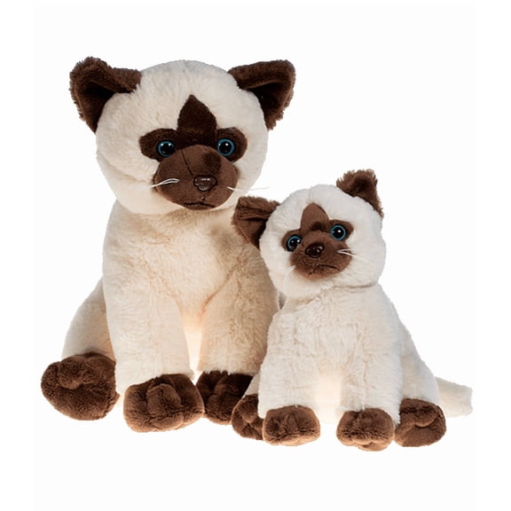 Sammy The Siamese Cat 8 Inch Halloween Plush Toy with Removable Spooky Sound ModuleCreepy Eerie Noises & "Happy Halloween" Voice Perfect for Halloween Decor, Trick-or-Treat Gifts & Props