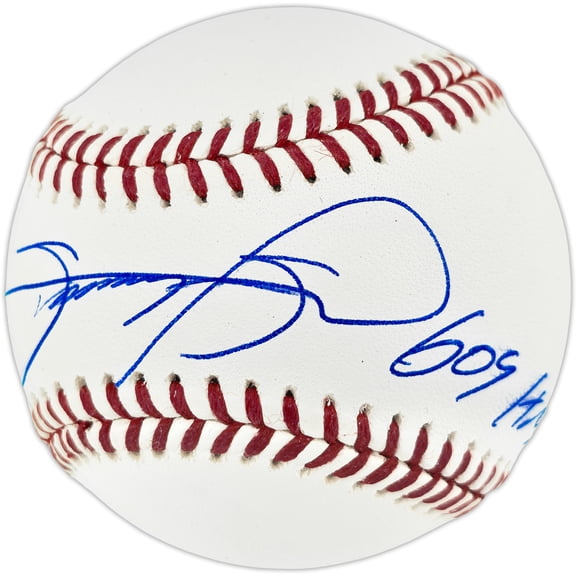 Sammy Sosa Autographed Official MLB Baseball Chicago Cubs "609 HRS" Beckett BAS QR #BQ06763
