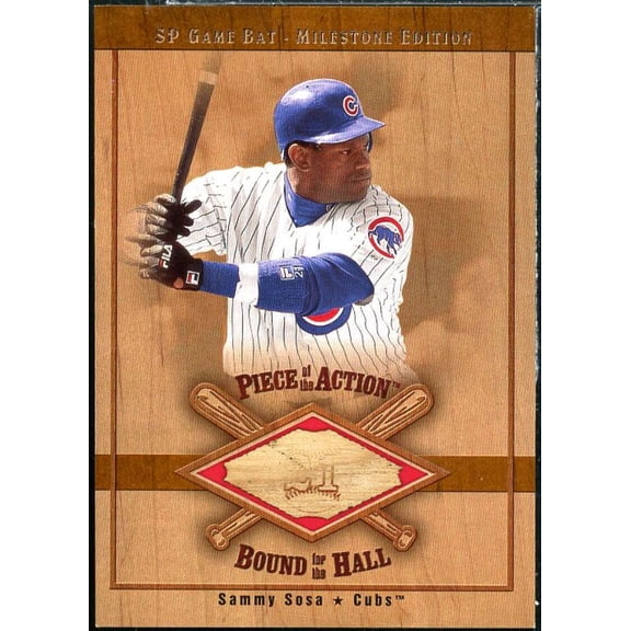 Sammy Sosa Card 2001 SP Game Bat Milestone Piece of Action Milestone #SS