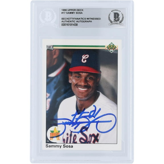 Sammy Sosa Chicago White Sox Autographed 1990 Upper Deck Series 1 #17 Beckett Fanatics Witnessed Authenticated Rookie Card - Fanatics Authentic Certified
