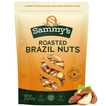 Sammy's Roasted Unsalted Brazil Nuts – Premium & Delicious, 8 oz