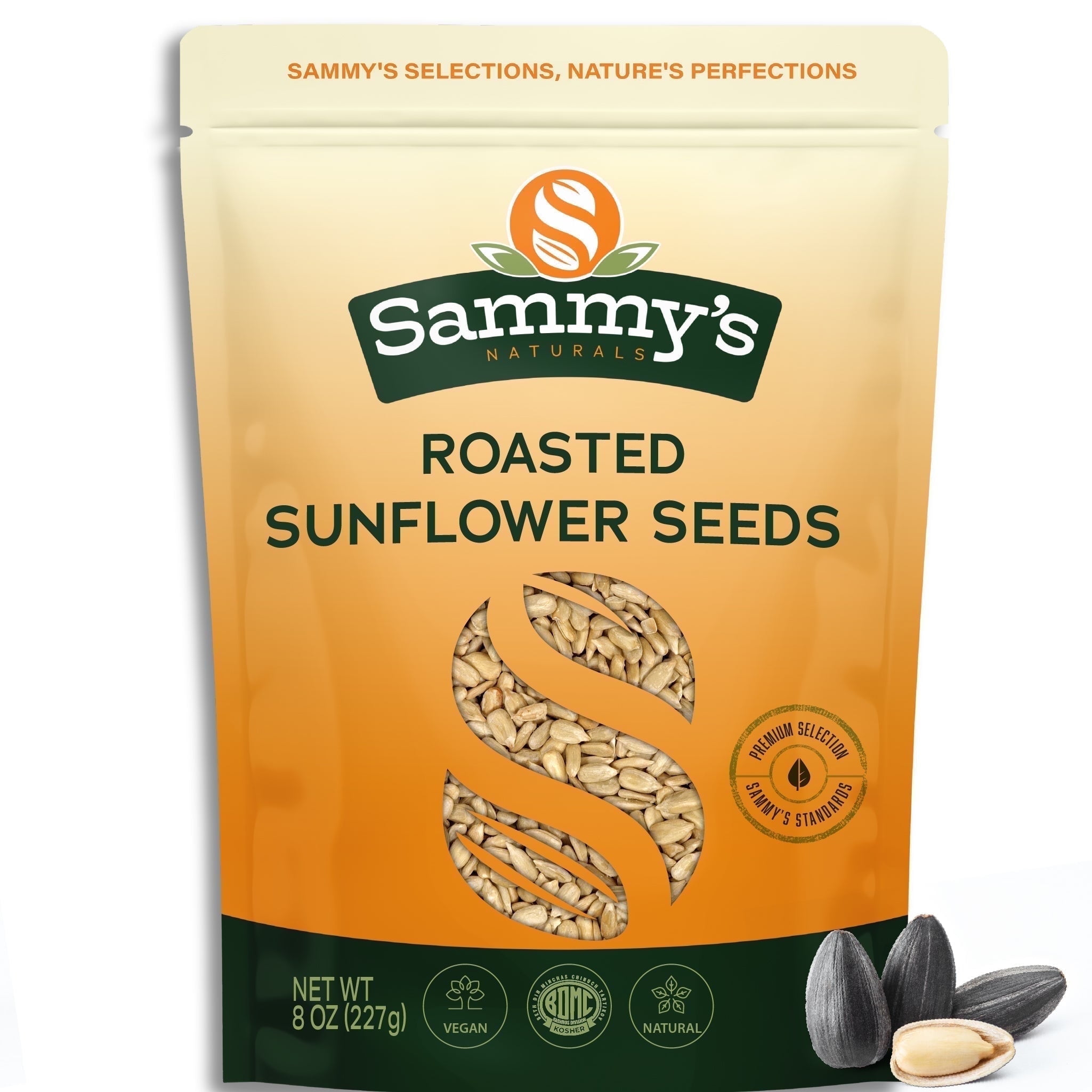 Sammys Naturals Roasted Unsalted Sunflower Seeds, Nutty Flavor, 8 oz ...