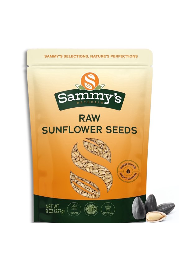 Raw Unsalted Sunflower Seed Kernels, Hulled, Non-GMO Kosher Vegan (8oz - 0.5 lb)