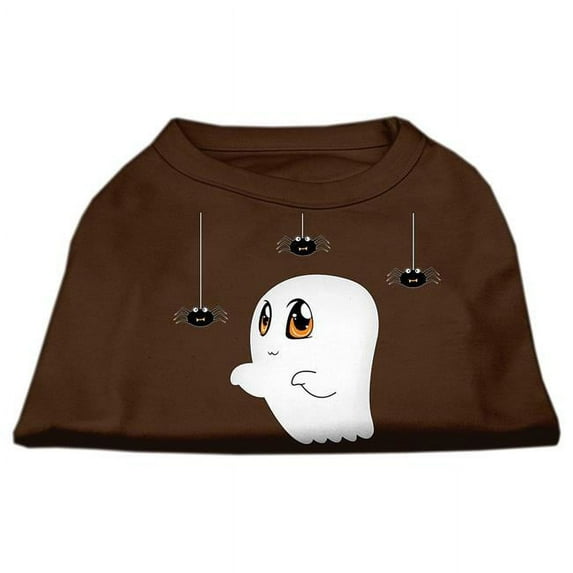 Sammy the Ghost Screen Print Dog Shirt, Brown - Small 10