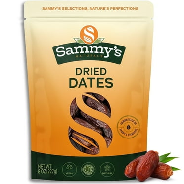 Sammy’s Deglet Noor Dates, Pitted, 8 oz – No Sugar Added, Natural Sweet Snack