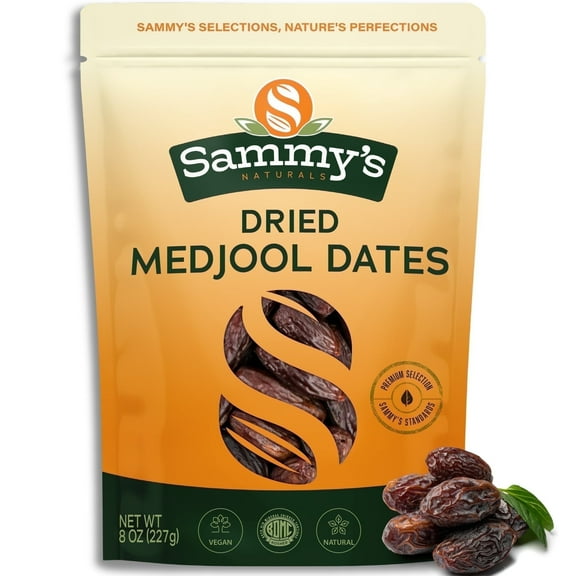 Sammy’s Medjool Dates, 8 oz – No Sugar Added, Naturally Sweet, Good Source of Fiber