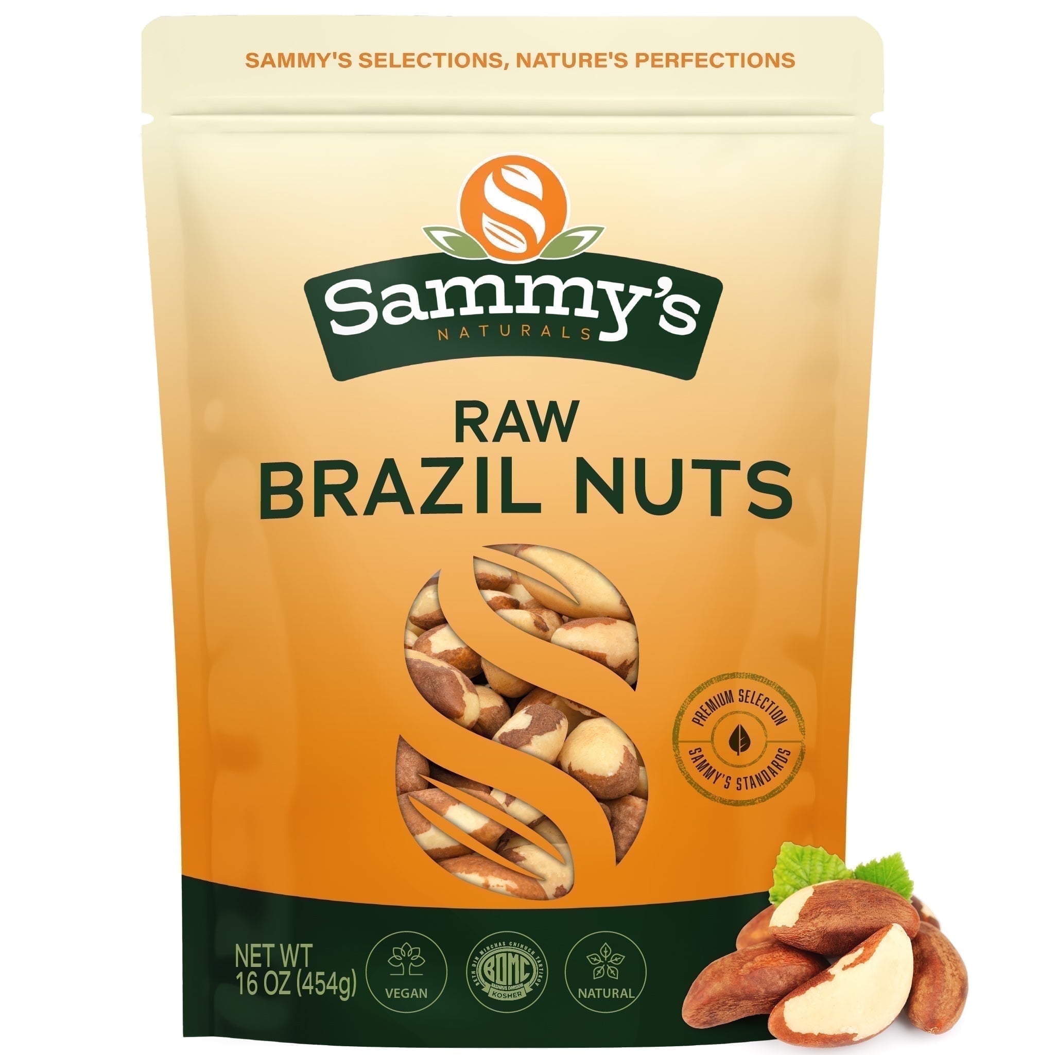 Sammys Raw Brazil Nuts - Rich Flavor Brazilian Nuts, 16 oz