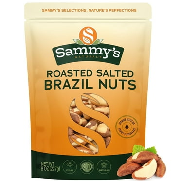 Sammys Roasted Salted Brazil Nuts - Delicious and Crunchy, 8 oz