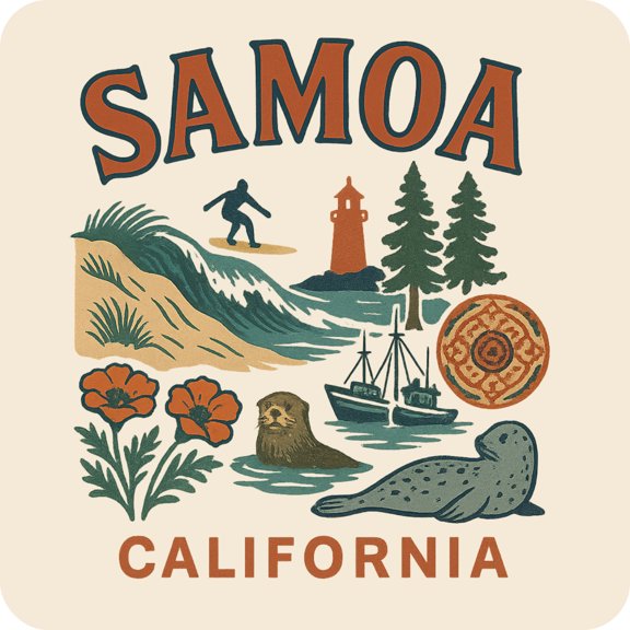 Samoa California Keepsakes Souvenir Vinyl Sticker – Destination Travel Keepsake Collectible (3-Inches Wide)