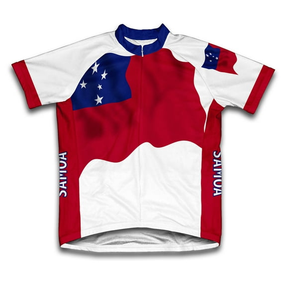 Samoa Flag Short Sleeve Cycling Jersey for Men - Size XS