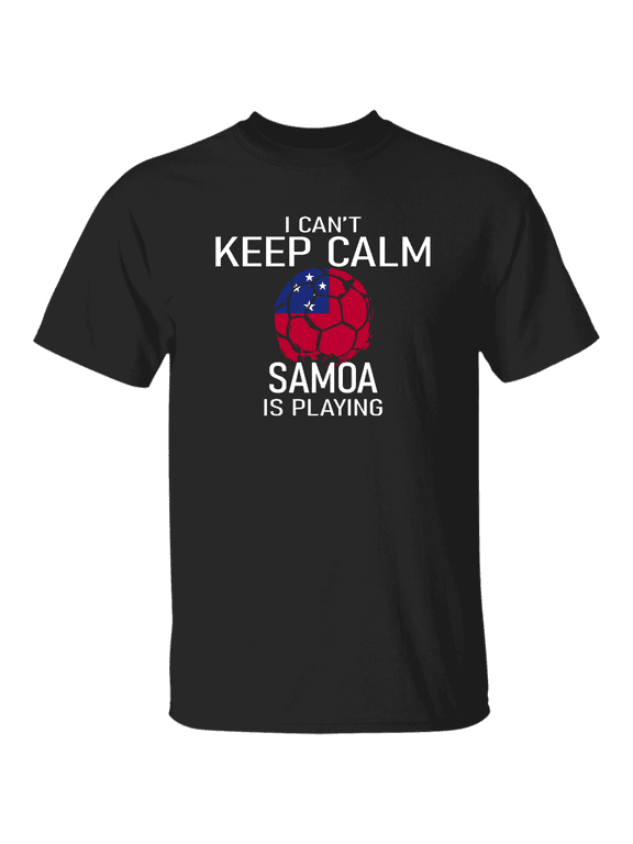 Samoa Flag Soccer Fan T-Shirt I Can’t Keep Calm Samoan Is Playing, Soccer Lover Gift Proud Shirt