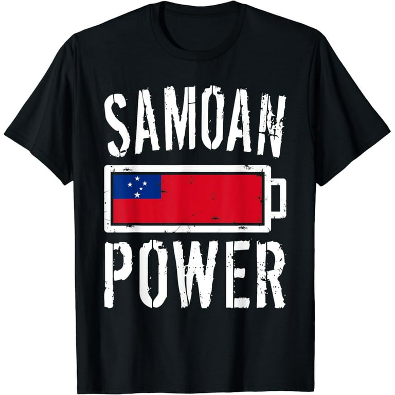Samoa Flag | Samoan Power Battery Proud Tee T-Shirt Samoa Flag | Samoan Power Battery Proud Tee T-Shirt