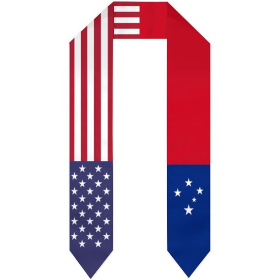Samoa Mix USA United States Flag Graduation Stole For International Student Stole Pride Cheers Shawls