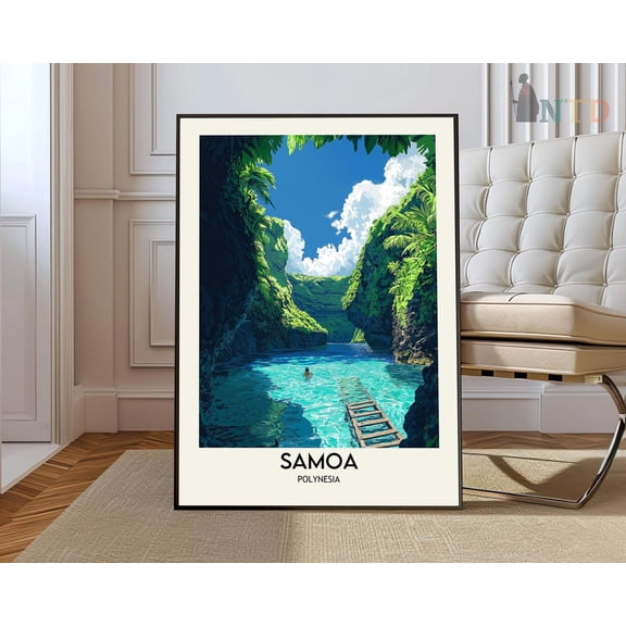 Samoa South Pacific Islands Poster, Unframed Paper Poster 8x10in