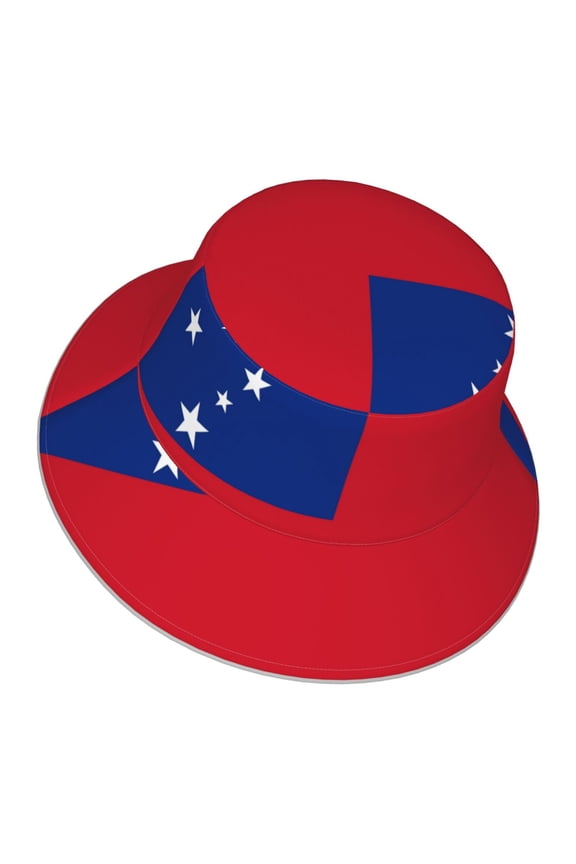 Samoan Flag Bucket Hat With Reflective Stripe For Men Women Reversible Outdoor Travel Hiking Beach Caps