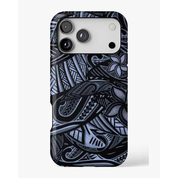 Samoan - Polynesian - Hawaiian Slate Tribal 1505 H1025 Premium Durable Case for iPhone 17 16 15 14 13 12 11 Pro Max – Unisex Style
