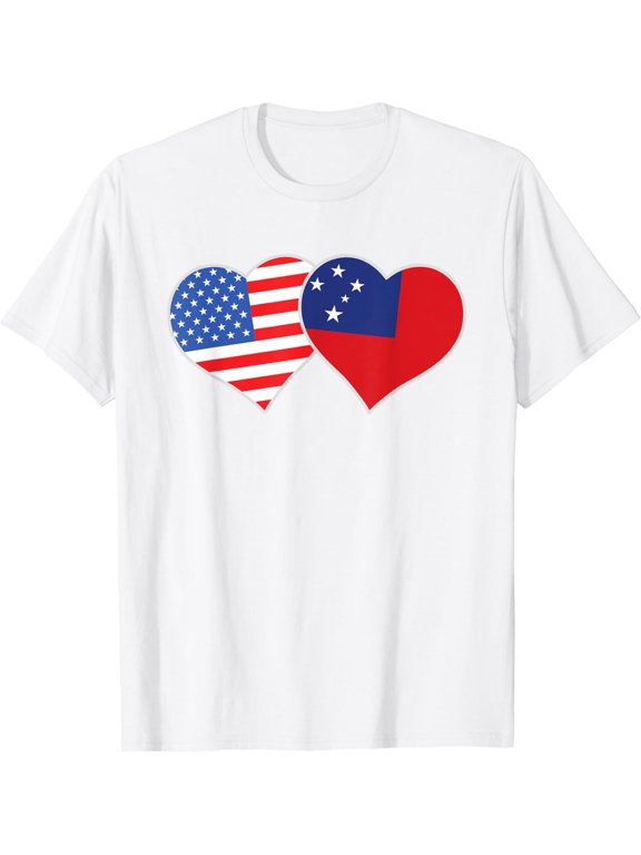 Samoan Pride USA Samoa Flag Heart T-Shirt