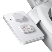 Samodra Non-Electric Cold Water Bidet Toilet Seat Attachment with Pressure Controls, Retractable Self-cleaning Dual Nozzles for Frontal & Rear Wash - White