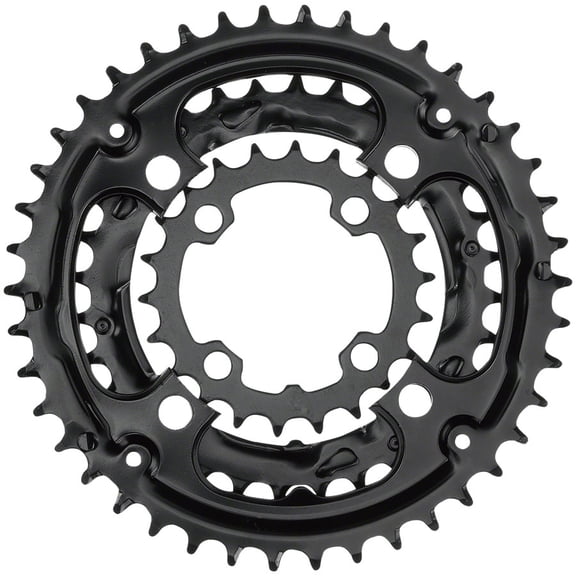 Samox 310ASS Chainring Set - 40/30/22t, 96/64 BCD, Aluminum Outer Ring, Steel Middle/Inner Ring, Black