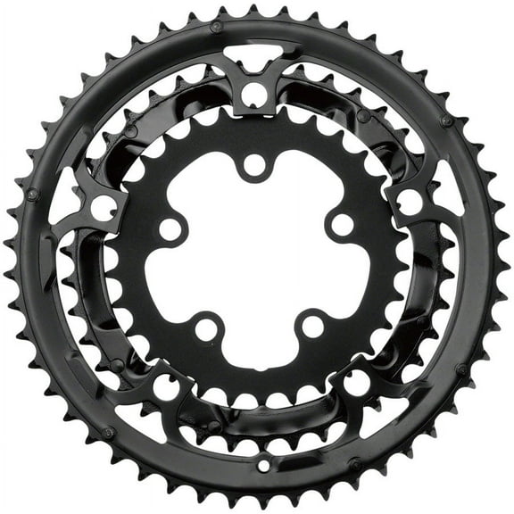 Samox 323ASS Chainring Set - 50/39/30t, 130/74 BCD, Aluminum Outer Ring, Steel Middle/Inner Ring, Black