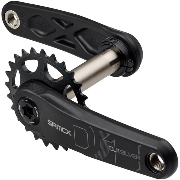 Samox Silver DJ-1 Crankset - 160mm, 3-Bolt Direct Mount 25t Chainring, 24mm Chromoly Spindle, Black