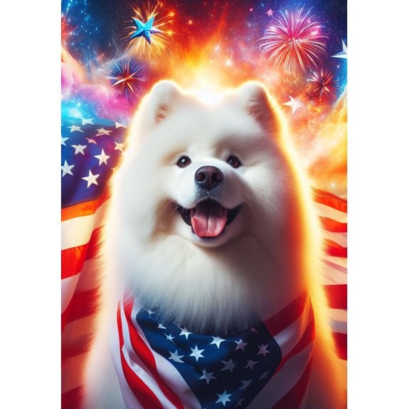 Samoyed - Best of Breed DCR July 4 Holiday Garden Flag