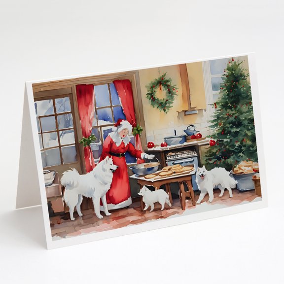 Samoyed Christmas Cookies Greeting Cards Pack of 8 7 in x 5 in