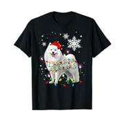 Samoyed Christmas Tree Light Pajama Samoyed Lover Xmas T-Shirt