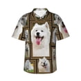 thumbnail image 1 of Samoyed Dog Hawaiian Shirts For Men, Summer Short-Sleeve Relaxed-Fit Button-Down Shirts 3x-Large, 1 of 1
