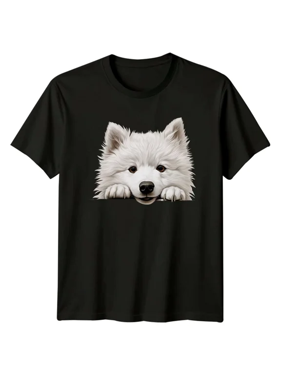Samoyed Dog Peek A Boo T-Shirt Cute Puppy Tee Gift Idea