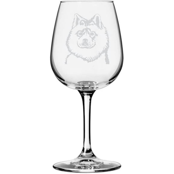 Samoyed Dog Themed Etched All Purpose 12.75oz Libbey Wine Glass
