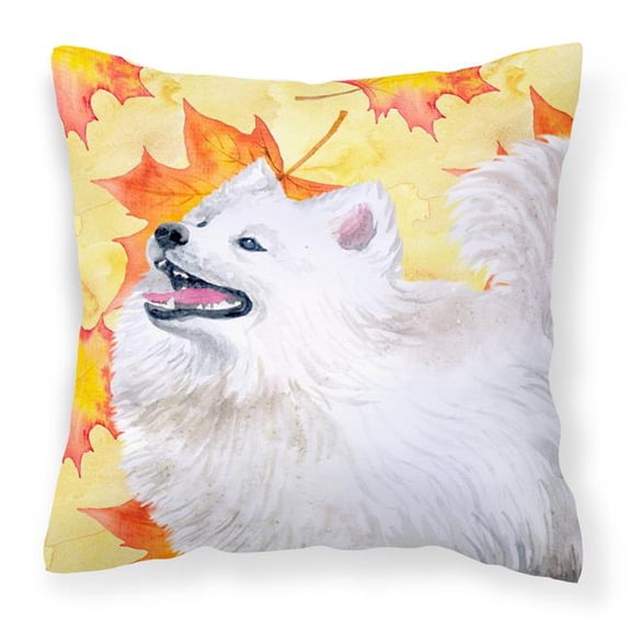 Samoyed Fall Fabric Decorative Pillow