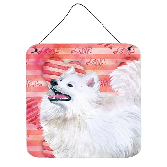 Samoyed Love Wall or Door Hanging Prints Red